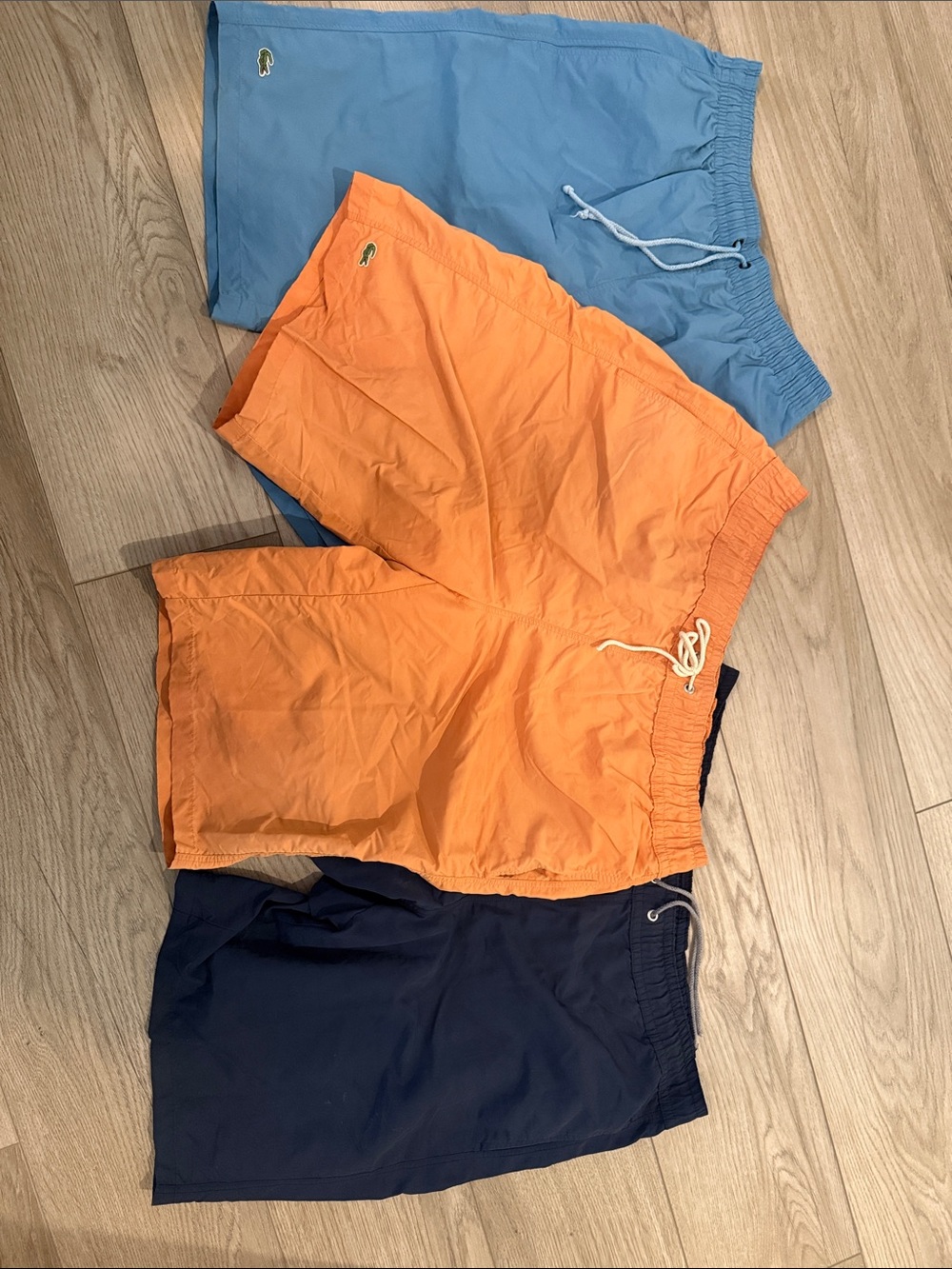 Lacoste Men's Swim Trunks in Orange, Light Blue OR Navy